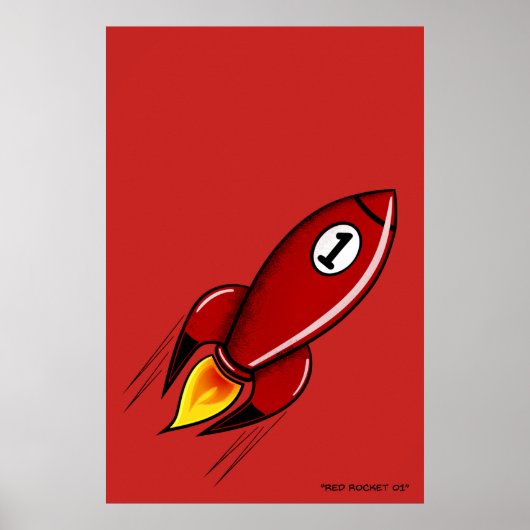"Red Rocket 01" - Rocket-Serienposter (Rot) Poster (Vorne)