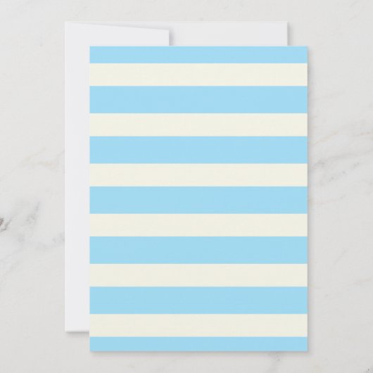 Red Rocket Space Ship; Light Blue Stripes Einladung (Rückseite)