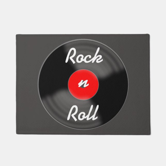 Red Rock'n'Roll Record Doormat Fußmatte (Vorderseite)