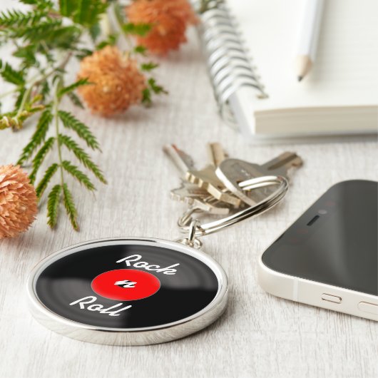 Red Rock'n'Roll Record Schlüsselanhänger (Seite)