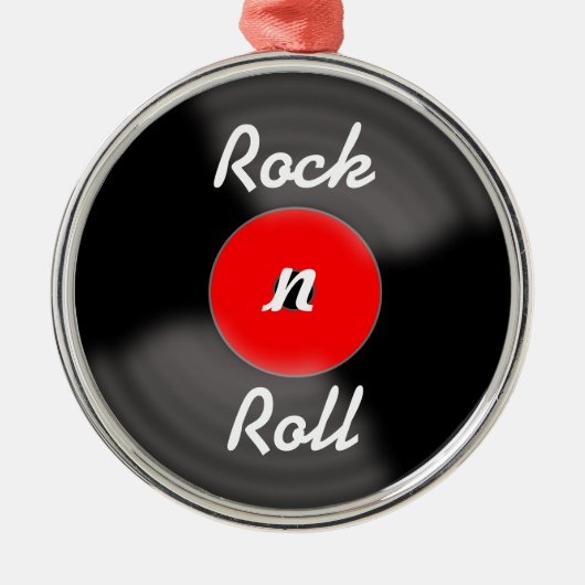 Red Rock'n'Roll Vinyl Record Ornament (Vorne)