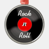 Red Rock'n'Roll Vinyl Record Ornament Aus Metall (Vorne)