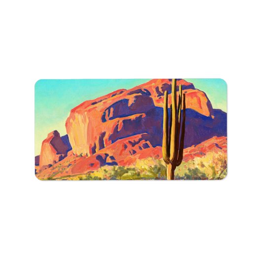 Red Rocks and Cactus, 1945 von Maynard Dixon Adressaufkleber (Vorne)