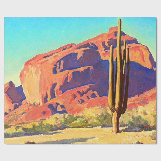 Red Rocks and Cactus, 1945 von Maynard Dixon Geschenkpapier (Flach)