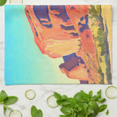 Red Rocks and Cactus, 1945 von Maynard Dixon Geschirrtuch (Gefaltet)