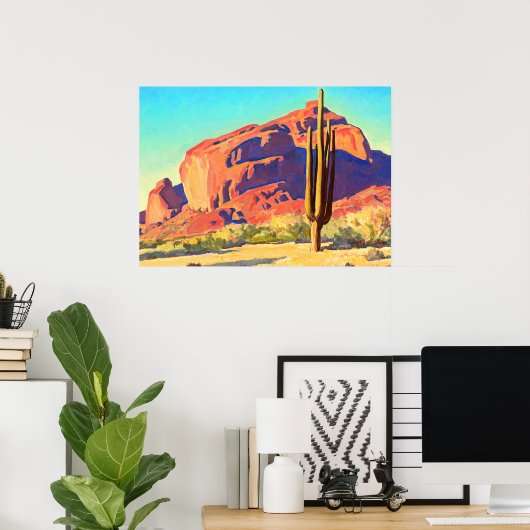 Red Rocks and Cactus, 1945 von Maynard Dixon Poster (Heimbüro)