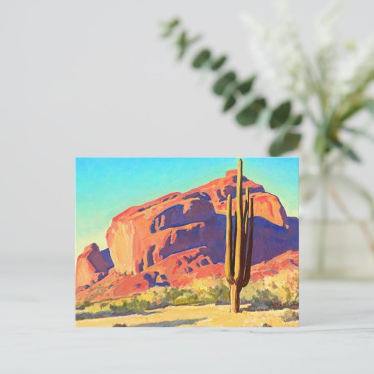 Red Rocks and Cactus, 1945 von Maynard Dixon Postkarte (Stehend Vorderseite)