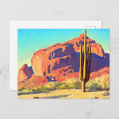 Red Rocks and Cactus, 1945 von Maynard Dixon Postkarte (Vorne/Hinten)