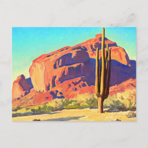 Red Rocks and Cactus, 1945 von Maynard Dixon Postkarte