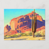 Red Rocks and Cactus, 1945 von Maynard Dixon Postkarte (Vorderseite)