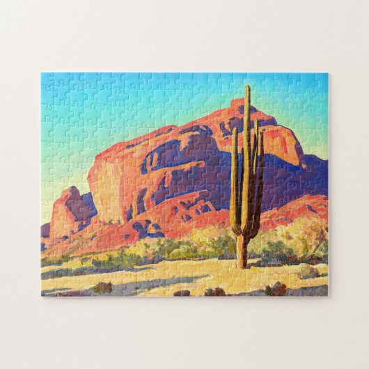 Red Rocks and Cactus, 1945 von Maynard Dixon Puzzle (Horizontal)