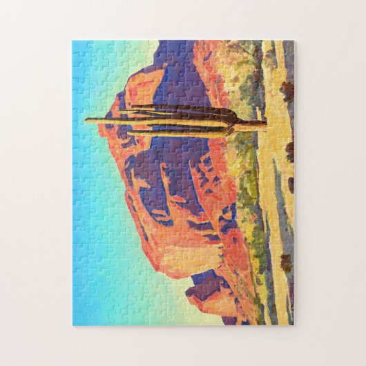 Red Rocks and Cactus, 1945 von Maynard Dixon Puzzle (Vertikal)