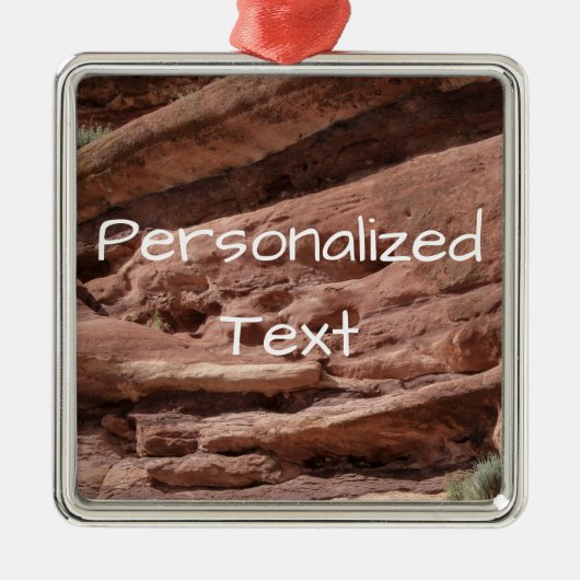Red Rocks Colorado Individuelle Name Silbernes Ornament (Vorne)
