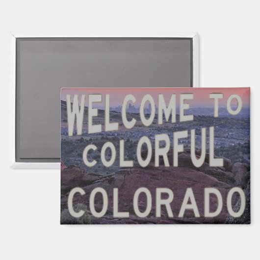 Red Rocks View of Denver Magnet (Vorderseite/Rückseite)