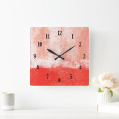 Red rolled paint clock quadratische wanduhr (Zuhause)