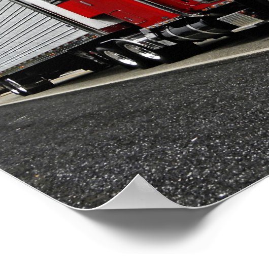 Red & Rollin' Peterbilt Poster (Ecke)