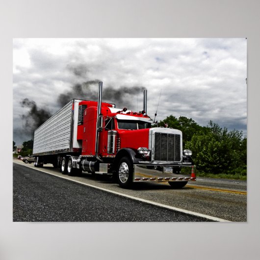Red & Rollin' Peterbilt Poster (Vorne)
