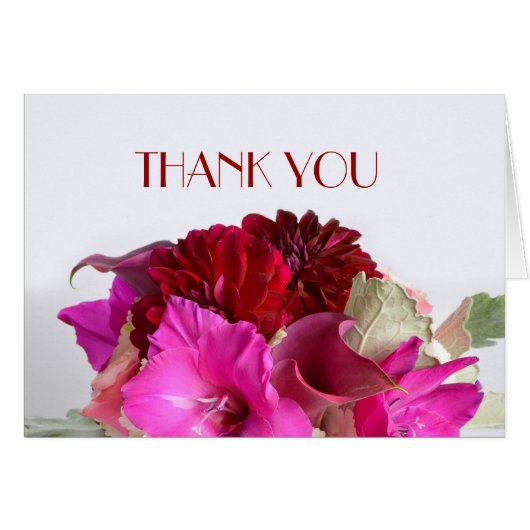 Red Romantic Bouquet Vielen Dank (Vorderseite (Horizontal))