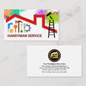 Red Roof Gebäude Paint Spritzer Visitenkarte (Vorne/Hinten)