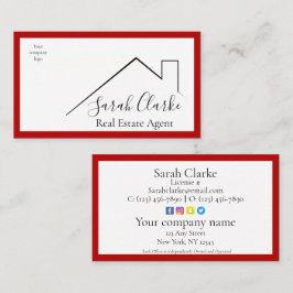 Red Roof Top Business Card Visitenkarte