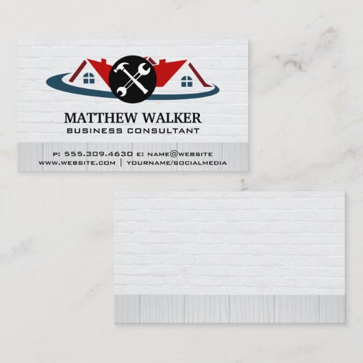 Red Roof Top Zuhause | Hardware-Tools Visitenkarte (Vorne/Hinten)