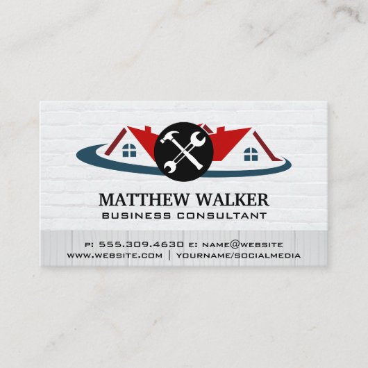 Red Roof Top Zuhause | Hardware-Tools Visitenkarte (Vorderseite)