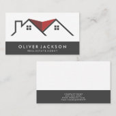 Red Roof | Wohnhaus | Real Anwesen Agent Visitenkarte (Vorne/Hinten)