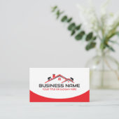 Red Roofers Professional Roofing Service Business Visitenkarte (Stehend Vorderseite)
