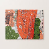 Red Roofs Prag Tschechische Stadtbild Papier Colla Puzzle (Horizontal)