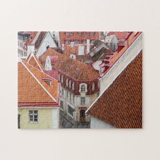 Red Roofs Village Tallinn Estland Foto Puzzle (Horizontal)