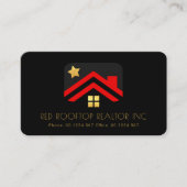 Red Rooftop Gold Star Window Realtime Visitenkarte (Vorderseite)