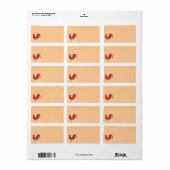 Red Rooster Address Label Adressaufkleber (Vorne)
