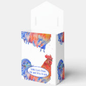 Red Rooster Chicken Blue Watercolor Wedding Geschenkschachtel (Offen)