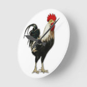 Red Rooster Chicken Customize Runde Wanduhr (Winkel)