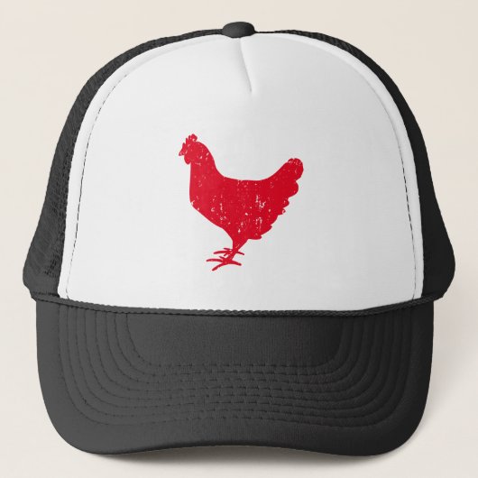 Red rooster chicken trucker hat truckerkappe (Vorderseite)