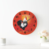 Red Rooster Clock Große Wanduhr (Zuhause)