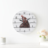 Red Rooster, französisches Landschiff Bauernhaus D Große Wanduhr (Zuhause)