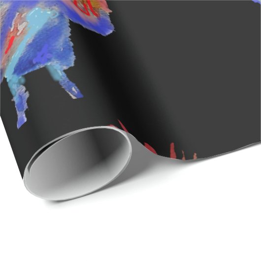 Red Rooster Hähnchen Hühnerente Watercolor Wrappin Geschenkpapier (Rolleneckpunkt)