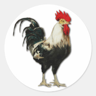 Red Rooster Hühnchen individualisieren Runder Aufkleber