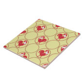 Red Rooster Medallion Muster auf Gelb Fliese (Seite)