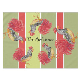 Red Rooster Watercolor Illustration Tischdecke