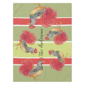 Red Rooster Watercolor Illustration Tischdecke (Vorderseite)