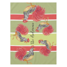Red Rooster Watercolor Illustration Tischdecke
