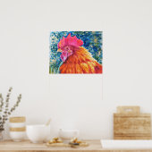 Red Rooster Watercolor Poster (Küche)
