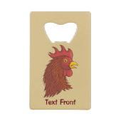 Red Rooster's Head Geldbeutel Flaschenöffner (Vorderseite)