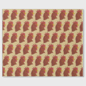 Red Rooster's Head Geschenkpapier (Flach)