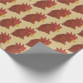 Red Rooster's Head Geschenkpapier (Ecke)