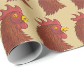 Red Rooster's Head Geschenkpapier (Rolleneckpunkt)