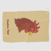 Red Rooster's Head Golf Towel Golfhandtuch (Horizontal)