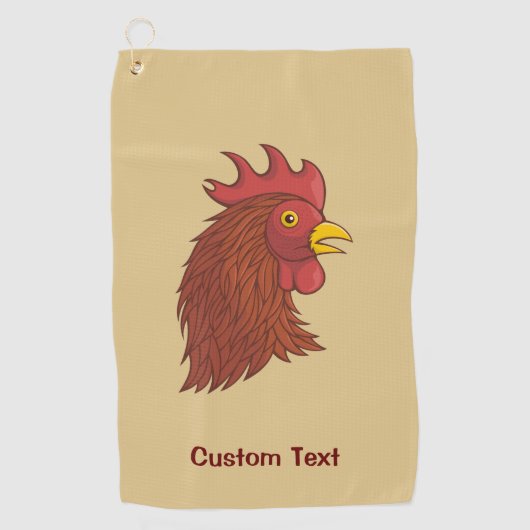 Red Rooster's Head Golf Towel Golfhandtuch (Vorderseite)